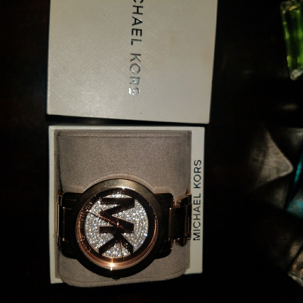 Rose gold MK watch